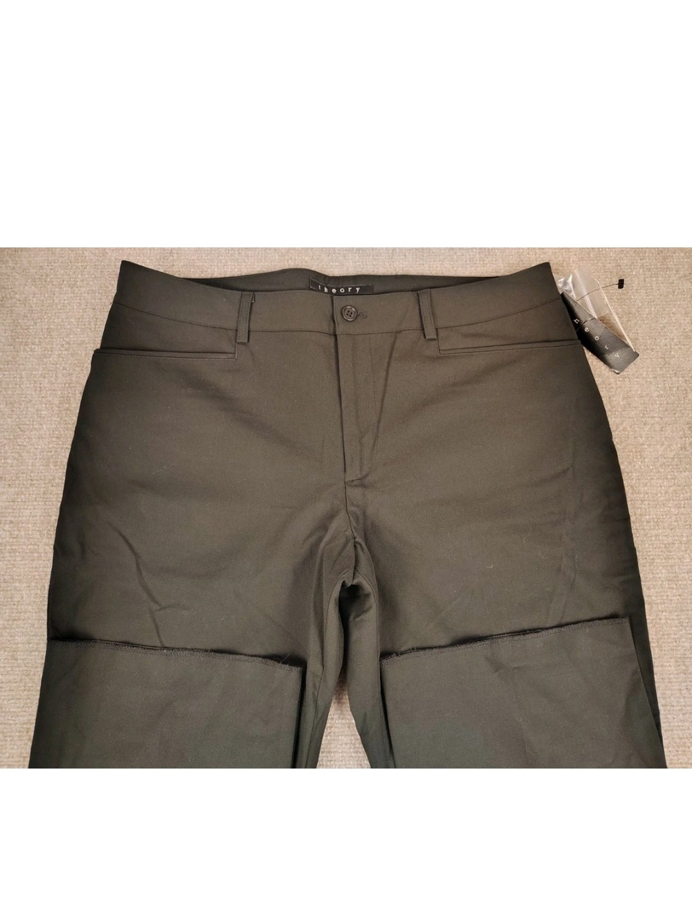Men's Theory Slash Black Dress  Pants 34W Cotton Blend Stretch Made In USA